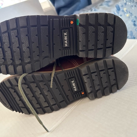 Hawx Brown Leather Boots with Green Laces - Picture 6 of 11